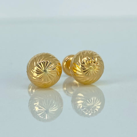 Topos Bolas Diamantadas Oro amarillo 18k 1,35 Gr / 8 mm *