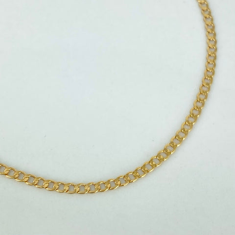Pulso ● Cubano Oro amarillo 18k +1 / 0,75 Gr / 2 mm / 19,5 Cm *