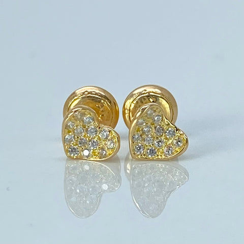 Topos Corazon Circones Blancos Oro amarillo 0,9 Gr / 6 mm *