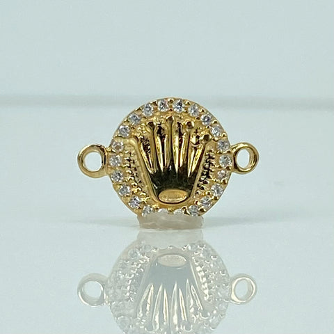 Herraje Corona RX Circones Blancos Oro amarillo 18k 0,95 Gr / 1,5 Cm