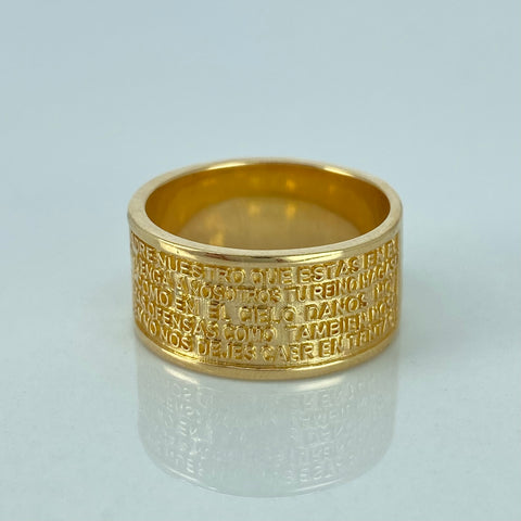 Anillo Argolla Padre Nuestro Oro amarillo / Talla 9 1/4 / 11,65 Gr