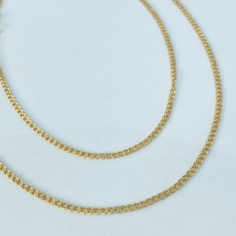 Cadena ● Cubana Oro amarillo 18k 2,75 Gr / 1,8 mm / 60 Cm