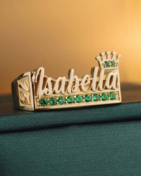 Anillo Nombre Personalizado 15años Circones POR FABRICACION Oro amarillo / Talla 5/10 / 6 Gr *