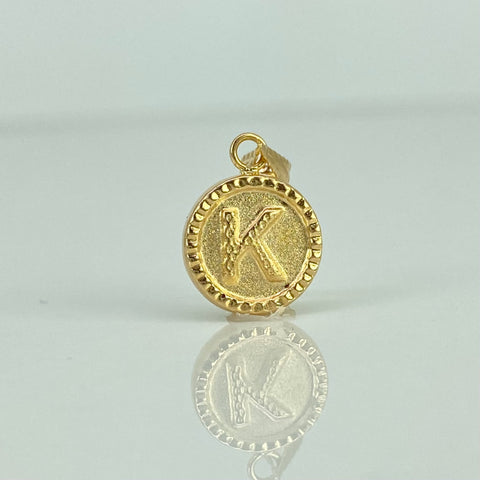 Dije Letra K Diamantada Oro amarillo 18k 0,61 Gr / 1,8 Cm  *