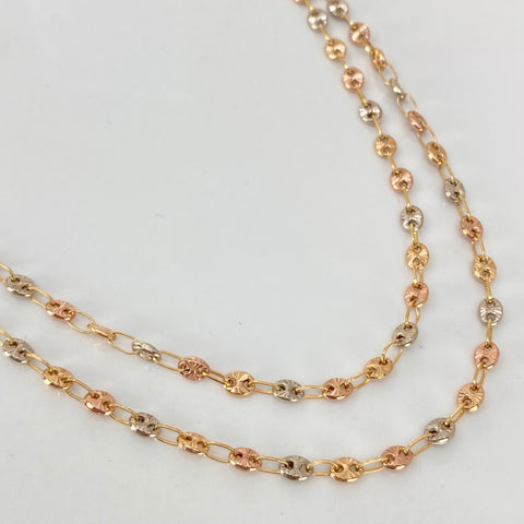Cadena GC Diamantado Tres oros 18k 6,65 Gr / 3,3 mm / 50 Cm *