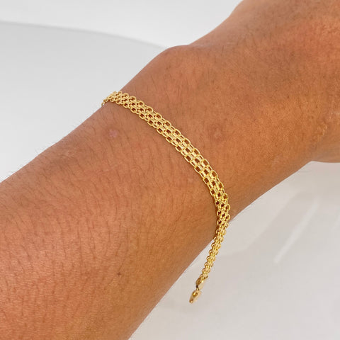 Pulso ● Chino Oro amarillo 18k +1 / 3,85 Gr / 4,7 mm / 20,6 Cm †