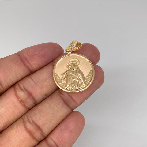 Dije Sagrado Corazon / Virgen Del Carmen Oro amarillo 3,6 Gr / 3,7 Cm