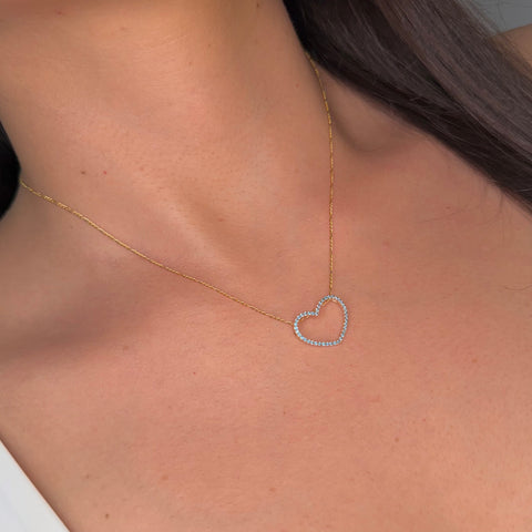 Set Cadena ● Tres Por Uno + Dije Corazon Circones Azules Oro amarillo 18k 2 Gr / 1,2 mm / 45 Cm †