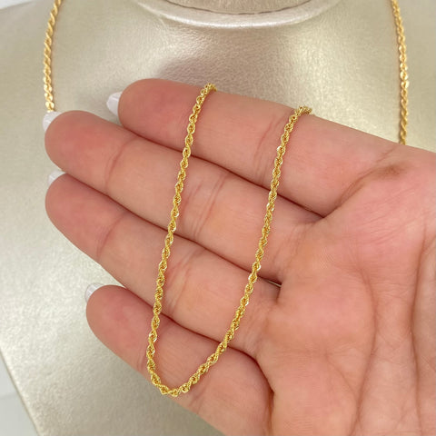 Cadena ● Lazo Oro amarillo 18k +1 / 3,4 Gr / 2,2 mm / 60 Cm *