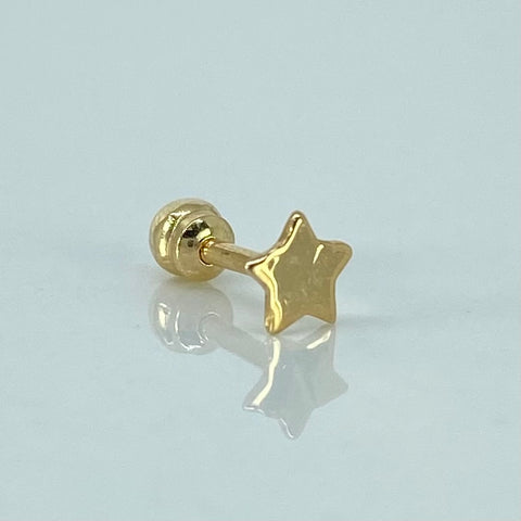 Piercing Estrella / Oro Amarillo 18k (Joya) / 4mm / 0,3gr / 1cm / (Oreja) †