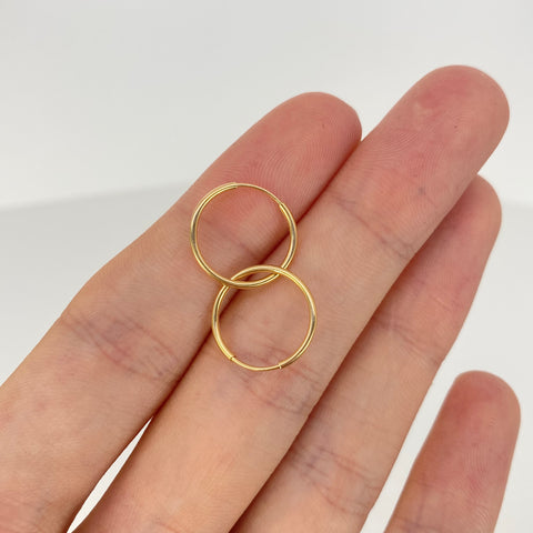 Candongas Imperdibles Oro amarillo 18k 0,65 Gr / 1,5 Cm *