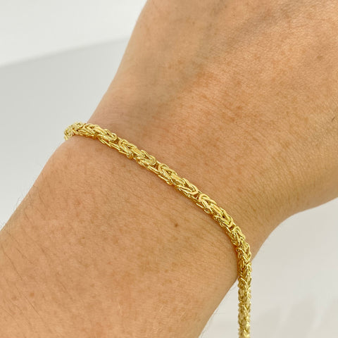 Pulso ● Punto Peruano Oro amarillo 18k +3 / 5,25 Gr / 2,5 mm / 19,5 Cm *