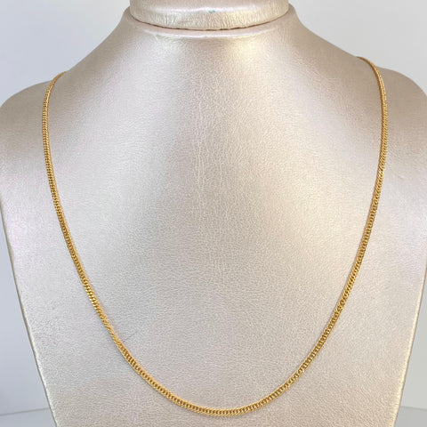 Cadena Cubana Doble Oro amarillo 18k 4,53 Gr / 2,5 mm / 60 Cm †