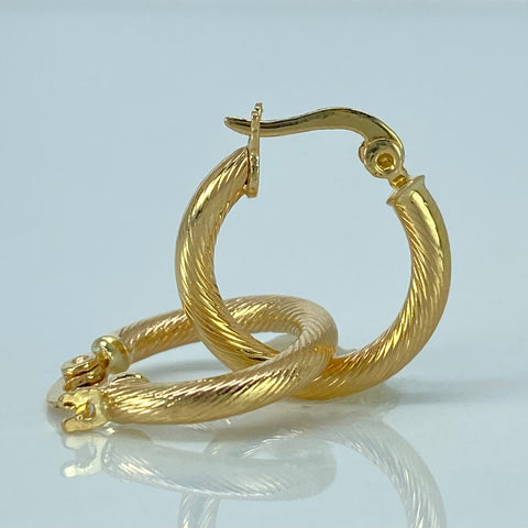 Candongas Rayadas Oro amarillo 1,15 Gr / 1,6 Cm