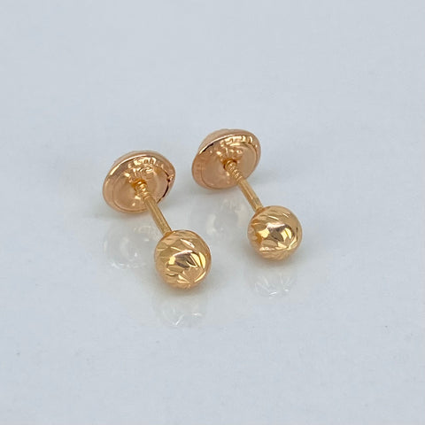 Topos Bolas Diamantadas Oro amarillo 18k 0,5 Gr / 4 mm *