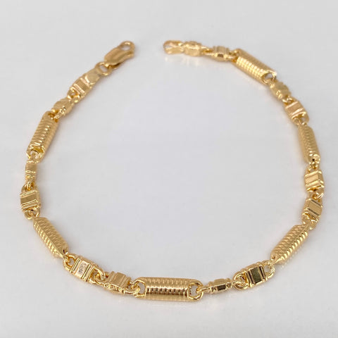 Pulso Rustico Eslabones Diamantados Oro amarillo 18k 5,68 Gr / 4,3 mm / 21,6 Cm *