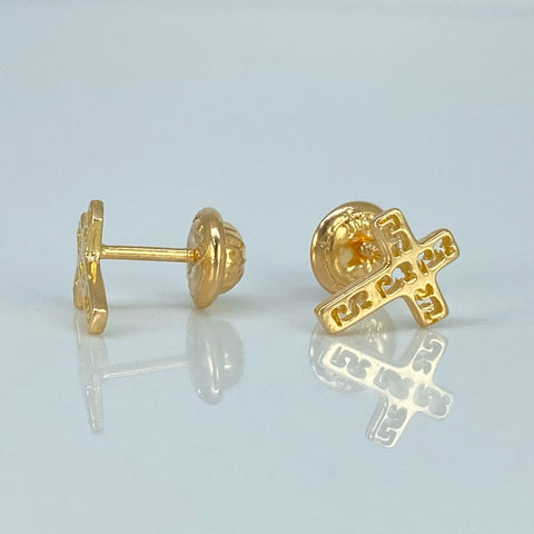 Topos Cruz Oro amarillo 18k 0,8 Gr / 7 mm †