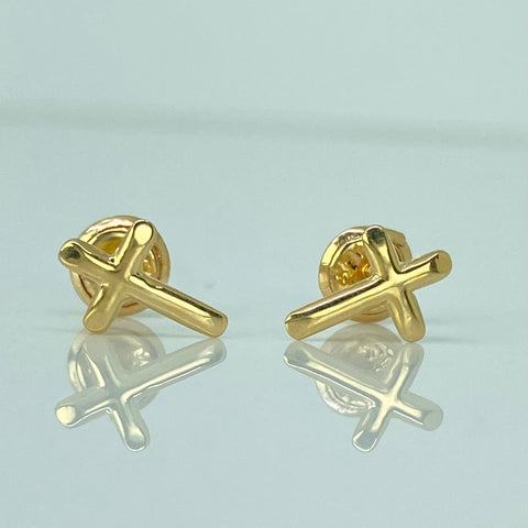 Topos Cruz Oro amarillo 18k 0,55 Gr / 7 mm