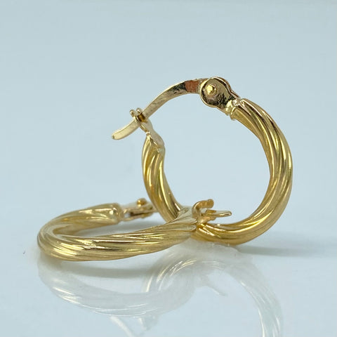 Candongas Entorchadas Oro amarillo 1,14 Gr / 1,6 Cm †