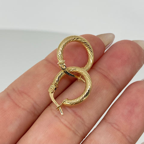 Candongas Entorchadas Oro amarillo 18k 1,43 Gr / 1,6 Cm