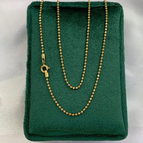 Cadena Italy Militar Discoteca Oro amarillo 18k +1 / 3,91 Gr / 1,5 mm / 45 Cm *