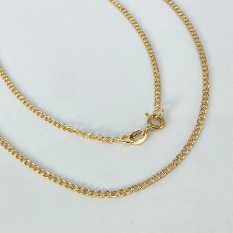 Cadena ● Cubana Oro amarillo 18k 2,75 Gr / 1,8 mm / 60 Cm