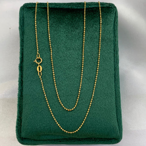 Cadena Italy Militar Discoteca Oro amarillo 18k +1 / 1,76 Gr / 0,8 mm / 45 Cm