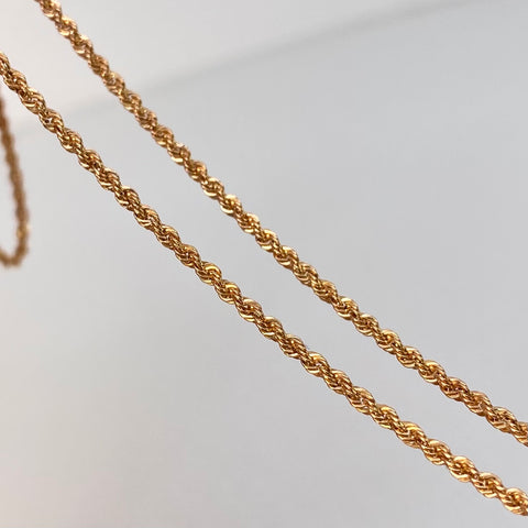 Set Cadena ● Lazo + Dije Trebol Oro amarillo 18k 2,1 Gr / 1,6 mm / 45 Cm †