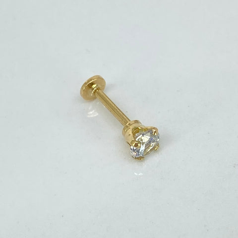 Piercing Circon Blanco / Oro Amarillo 18k (Joya) / 0,51gr / 1.3cm / (Oreja) *