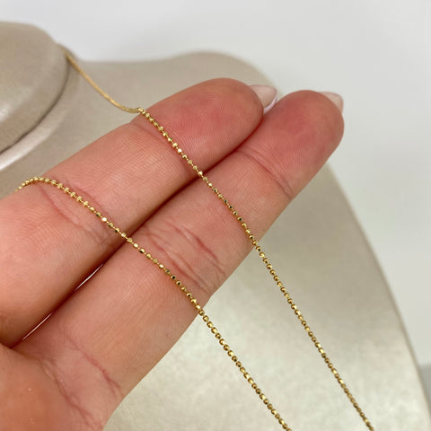 Cadena ● Mini Militar Diamantada Oro amarillo 18k +3 / 2,05 Gr / 1 mm / 50 Cm *