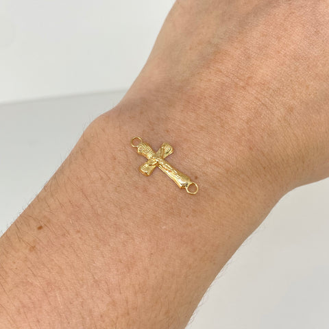 Herraje Cruz Cristo Oro amarillo 18k 0,4 Gr / 2,1 Cm †