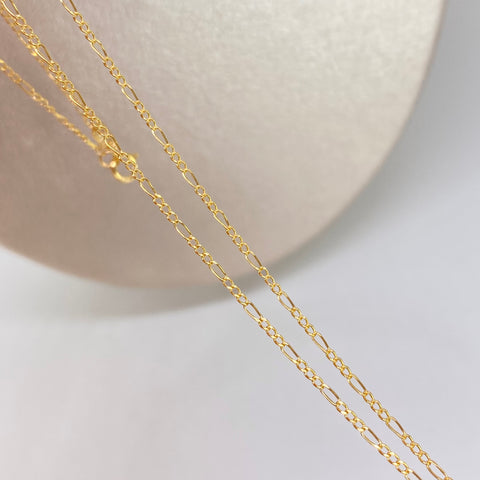 Cadena ● Tres Por Uno 3x1 Oro amarillo 18k 1,1 Gr / 1,1 mm / 50 Cm *