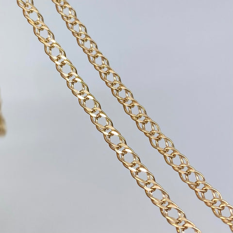 Cadena ● Cubana Doble Oro amarillo 18k 3,27 Gr / 2,5 mm / 60 Cm *