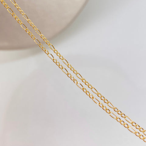 Cadena ● Tres Por Uno 3x1 Oro amarillo 18k 1,03 Gr / 1,2 mm / 45 Cm *