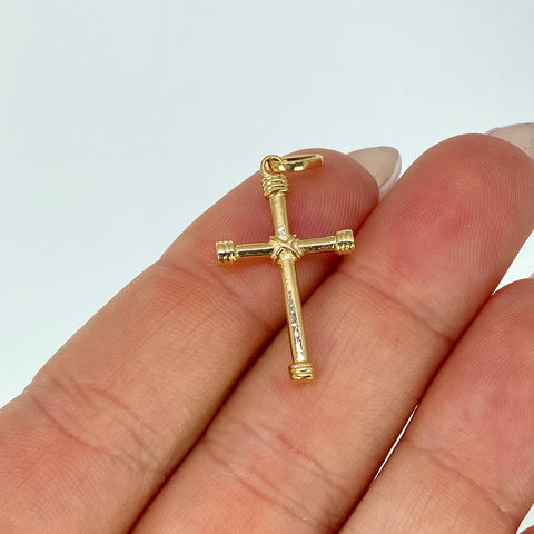 Dije Cruz Oro amarillo 18k 1,8 Gr / 3 Cm  †