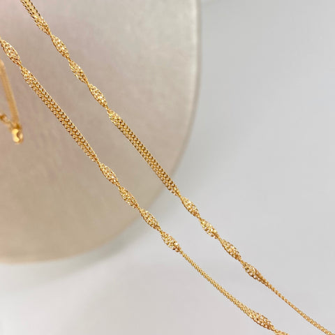 Cadena ● Sedusa Entorchado Oro amarillo 18k +1 / 2,52 Gr / 1,6 mm / 45 Cm