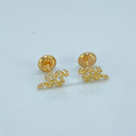 Topos Serpientes Circones Blancos Oro amarillo 18k 0,89 Gr / 5,2 mm †
