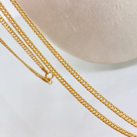 Set Cadena ● Cubana + Dije Trebol Diamantado Oro amarillo 18k 3,65 Gr / 2,5 mm / 45 Cm