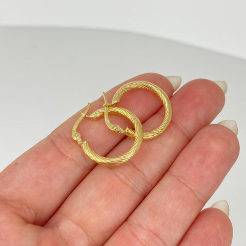 Candongas Entorchadas Oro amarillo 18k 1,82 Gr / 2,2 Cm  *