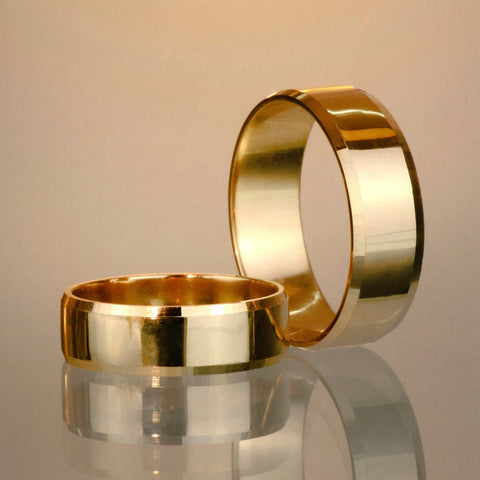 Anillo Argollas Lisas Con Bordes POR FABRICACION Oro amarillo 18k / Talla 7/10 / 12 Gr *