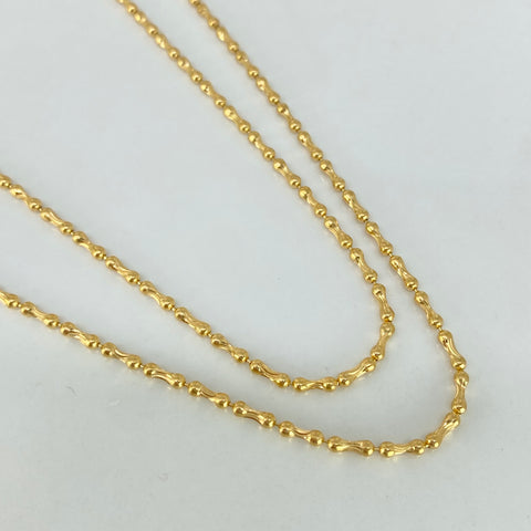 Cadena ● Palito / Bolita Oro amarillo 18k +3 / 8 Gr / 1,4 mm / 60 Cm *