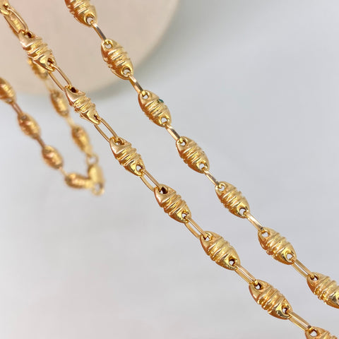 Cadena Rustico Eslabones Diamantados Oro amarillo 8,50 Gr / 4,1 mm / 60 Cm †