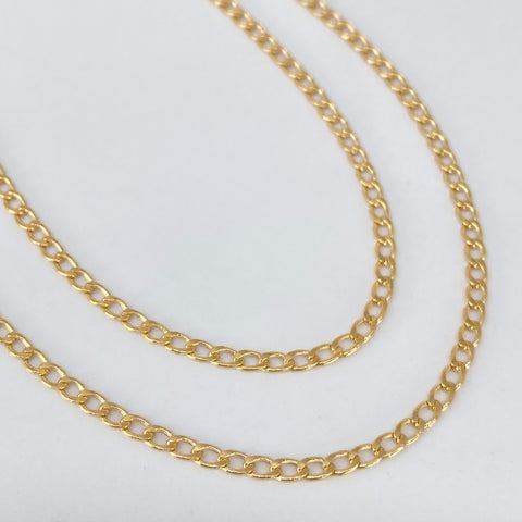 Cadena ● Cubana Oro amarillo 18k 2,65 Gr / 2,5 mm / 50 Cm †