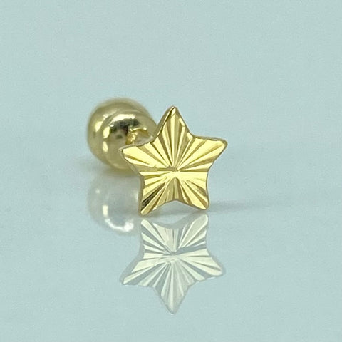 Piercing Estrella Diamantada / Oro Amarillo 18k (Joya) / 0,26gr / 0.9cm / (Oreja)