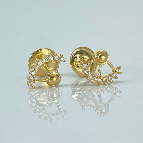 Topos Circones Blancos  Oro amarillo 18k 0,7 Gr / 7,5 mm *