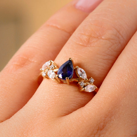 Anillo Solitario Personalizado Zafiro POR FABRICACION Oro amarillo 18k / Talla 5/10 / 3,46 Gr *