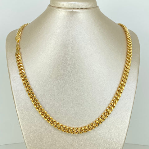 Cadena ● Cubana Oro amarillo 18k +3 / 17,77 Gr / 7,5 mm / 60 Cm *