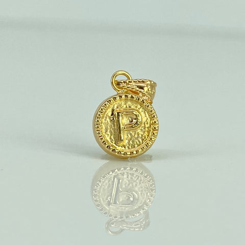 Dije Letra P Diamantada Oro amarillo 18k 0,42 Gr / 1,5 Cm
