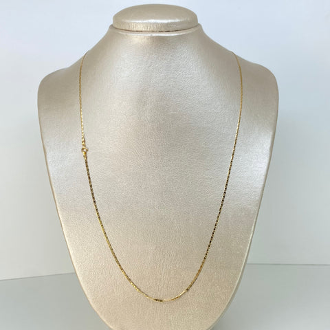 Cadena ● Escalera Plana Oro amarillo 18k 2,45 Gr / 1,4 mm / 60 Cm *