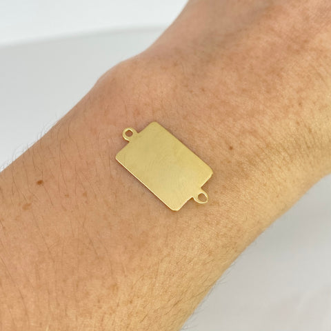Herraje Placa Rectangular Oro amarillo 18k 0,81 Gr / 2,2 Cm  *